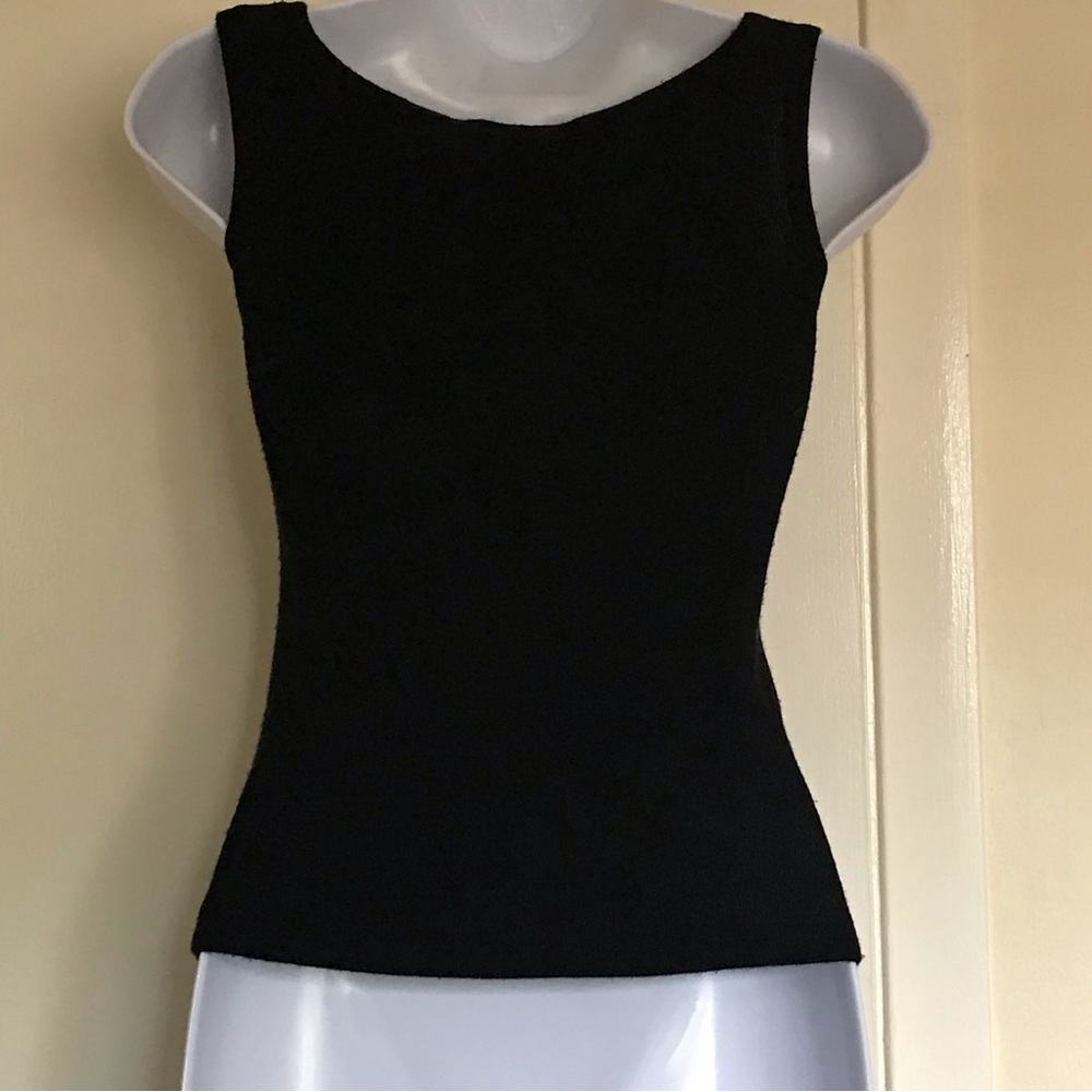 Vintage ESSENDI 90s size S sleeveless women black top 55% silk 45 % COTTON - Picture 16 of 16